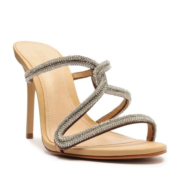 Schutz Sonia Leather Sandal Slip-On Stiletto - Picture 2 of 5